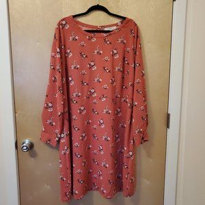 Loft orange flower dress